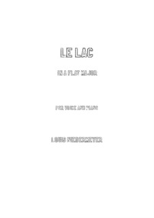 Meditation on 'Le lac' by Lamartine for Voice and Piano: A flat Major by Louis Niedermeyer