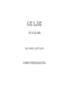 Meditation on 'Le lac' by Lamartine for Voice and Piano: G Major by Louis Niedermeyer