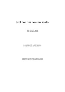 La bella molinara. Nel cor più non mi sento, R 1.76: E Major by Giovanni Paisiello