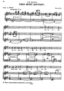 Four Romances, Op.4: No.4 Quietly Evening Falls by Nikolai Rimsky-Korsakov