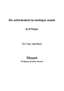 Die Zufriedenheit im niedrigen Stande, K.151: D Major by Wolfgang Amadeus Mozart