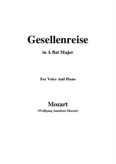 Lied zur Gesellenreise, K.468: A flat Major by Wolfgang Amadeus Mozart