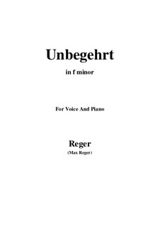 Unbegehrt: F minor by Max Reger