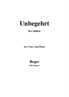 Unbegehrt: C minor by Max Reger