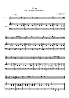 10 Easy Classical Pieces for Clarinet and Piano Vol.2: Waltz (Sleeping Beauty) by Johann Sebastian Bach, Henry Purcell, Georges Bizet, Ludwig van Beethoven, Edvard Grieg, Alexander Borodin, Pyotr Tchaikovsky, Franz Xaver Gruber