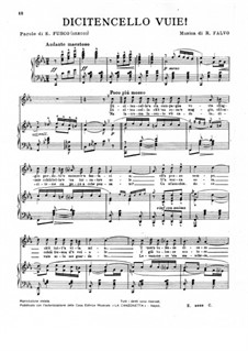 Dicitencello vuie: For voice and piano by Rodolfo Falvo