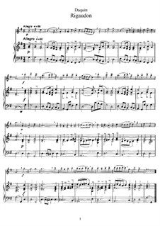 Rigaudon for Flute and Piano: Score by Louis Claude  Daquin