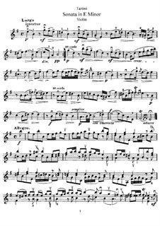 Sonata for Violin and Piano in E Minor: Solo part by Giuseppe Tartini