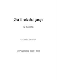 Gia' il sole dal Gange: C Major by Alessandro Scarlatti