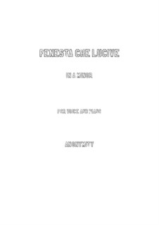 Fenesta che lucivi: A minor by Vincenzo de Meglio