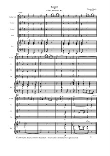 Konzert, G-Dur, für Violine, Streicher und B.c.: Partitur by Thomas Bäurle