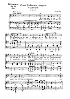 No.3 Wanderlied (Song of Travel): For voice and piano by Robert Schumann