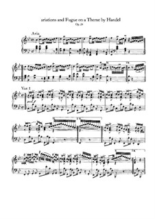 Variations and Fugue on a Theme by Handel, Op.24: For piano by Johannes Brahms