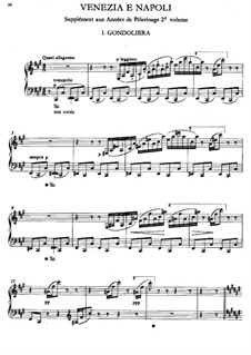 Venice and Naples, S.162: No.1 Gondoliera by Franz Liszt