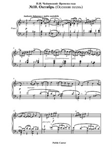 No.10 October (Autumn Song): For piano by Pyotr Tchaikovsky
