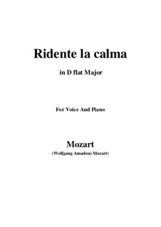 Ridente la calma, K.152/K.210a: D flat Major by Wolfgang Amadeus Mozart, Josef Mysliveček