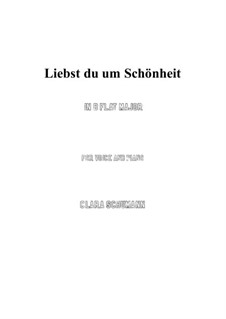 Liebst du um Schönheit: B flat Major by Clara Schumann