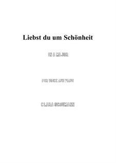 Liebst du um Schönheit: A Major by Clara Schumann