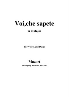 Voi, che sapete: C Major by Wolfgang Amadeus Mozart