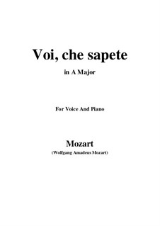 Voi, che sapete: A Major by Wolfgang Amadeus Mozart