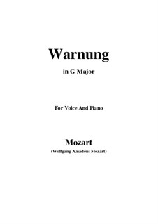 Warnung, K.433: G Major by Wolfgang Amadeus Mozart