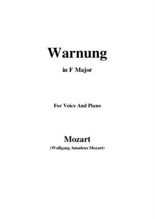 Warnung, K.433: F Major by Wolfgang Amadeus Mozart