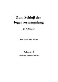 Zum Schluβ der logenversammlung, K.484: A Major by Wolfgang Amadeus Mozart