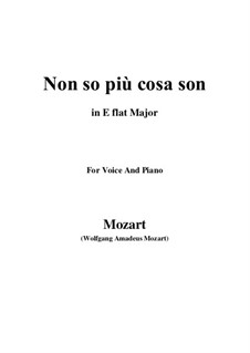 Non so più cosa son, cosa faccio: For voice and piano by Wolfgang Amadeus Mozart