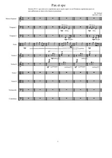 Pax et spe for Mezzo soprano, solo Alto violin, string orc. and Timpani, MVWV 1342: Pax et spe for Mezzo soprano, solo Alto violin, string orc. and Timpani by Maurice Verheul