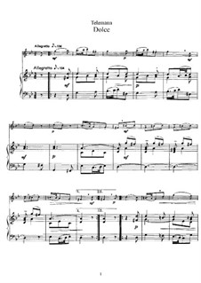 Dolce for Flute and Piano: Score by Georg Philipp Telemann