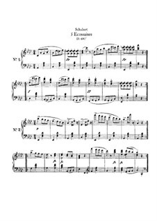 Five Ecossaises for Piano, D.697: For a single performer by Franz Schubert