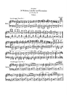 Twelve Walzer, Seventeen Ländler and Nine Ecossaises, D.145 Op.18: Complete set by Franz Schubert