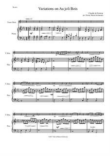 Au joli bois for tenor horn (horn in E flat) and piano: Au joli bois for tenor horn (horn in E flat) and piano by Claudin de Sermisy