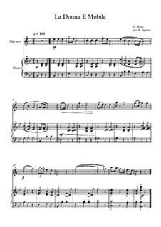10 Easy Classical Pieces for Clarinet and Piano Vol.3: La Donna E Mobile by Edward MacDowell, Johann Strauss (Sohn), Johannes Brahms, Georg Friedrich Händel, Felix Mendelssohn-Bartholdy, Robert Schumann, Muzio Clementi, Giuseppe Verdi, Anton Rubinstein, Johan Halvorsen