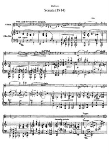 Sonata for Violin and Piano: Score by Frederick Delius