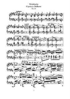 Capriccio Brilliant, Op.22: Piano part by Felix Mendelssohn-Bartholdy
