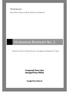 No.2 in C Sharp Minor, S.244: Themes, for wind quintet by Franz Liszt