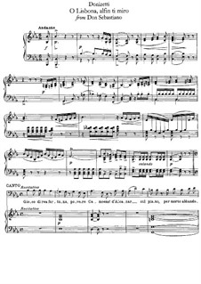 Don Sebastiano: O Lisbona, alfin ti miro, for Voice and Piano by Gaetano Donizetti