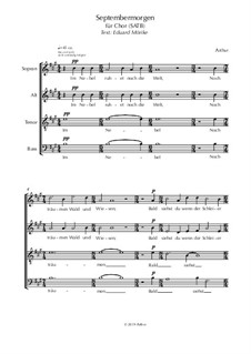 Septembermorgen (E. Mörike; Choir SATB): Septembermorgen (E. Mörike; Choir SATB) by Λrthvr
