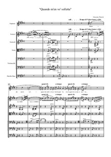 Quando men vo (Musetta's Waltz): For soprano and strings orchestra by Giacomo Puccini