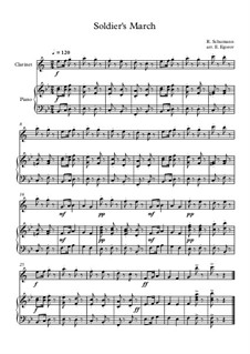 10 Easy Classical Pieces for Clarinet and Piano Vol.3: Soldier's March by Edward MacDowell, Johann Strauss (Sohn), Johannes Brahms, Georg Friedrich Händel, Felix Mendelssohn-Bartholdy, Robert Schumann, Muzio Clementi, Giuseppe Verdi, Anton Rubinstein, Johan Halvorsen