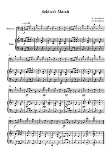 10 Easy Classical Pieces for Bassoon and Piano Vol.3: Soldier's March by Edward MacDowell, Johann Strauss (Sohn), Johannes Brahms, Georg Friedrich Händel, Felix Mendelssohn-Bartholdy, Robert Schumann, Muzio Clementi, Giuseppe Verdi, Anton Rubinstein, Johan Halvorsen