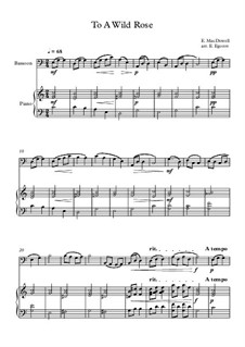 10 Easy Classical Pieces for Bassoon and Piano Vol.3: To A Wild Rose by Edward MacDowell, Johann Strauss (Sohn), Johannes Brahms, Georg Friedrich Händel, Felix Mendelssohn-Bartholdy, Robert Schumann, Muzio Clementi, Giuseppe Verdi, Anton Rubinstein, Johan Halvorsen