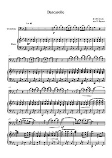 10 Easy Classical Pieces for Trombone and Piano Vol.4: Barcarolle by Johann Sebastian Bach, Tomaso Albinoni, Joseph Haydn, Wolfgang Amadeus Mozart, Franz Schubert, Jacques Offenbach, Richard Wagner, Giacomo Puccini, folklore