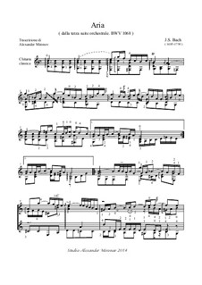 Aria: Version for guitar by Johann Sebastian Bach