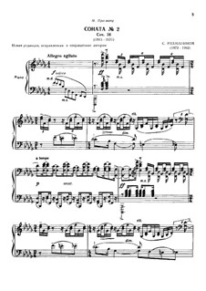 Piano Sonata No.2 in B Flat Minor, Op.36: For a single performer by Sergei Rachmaninoff