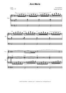 Two instruments version (with organ): For tenor saxophone and organ by Franz Schubert