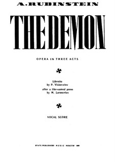 The Demon: Piano-vocal score by Anton Rubinstein