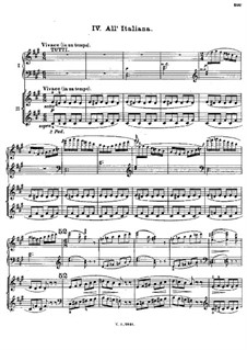 Concerto for Piano and Orchestra in C Major, BV 247 Op.39: Movement IV, for piano four hands by Ferruccio Busoni