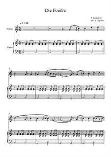 10 Easy Classical Pieces for Violin and Piano Vol.4: Die Forelle by Johann Sebastian Bach, Tomaso Albinoni, Joseph Haydn, Wolfgang Amadeus Mozart, Franz Schubert, Jacques Offenbach, Richard Wagner, Giacomo Puccini, folklore